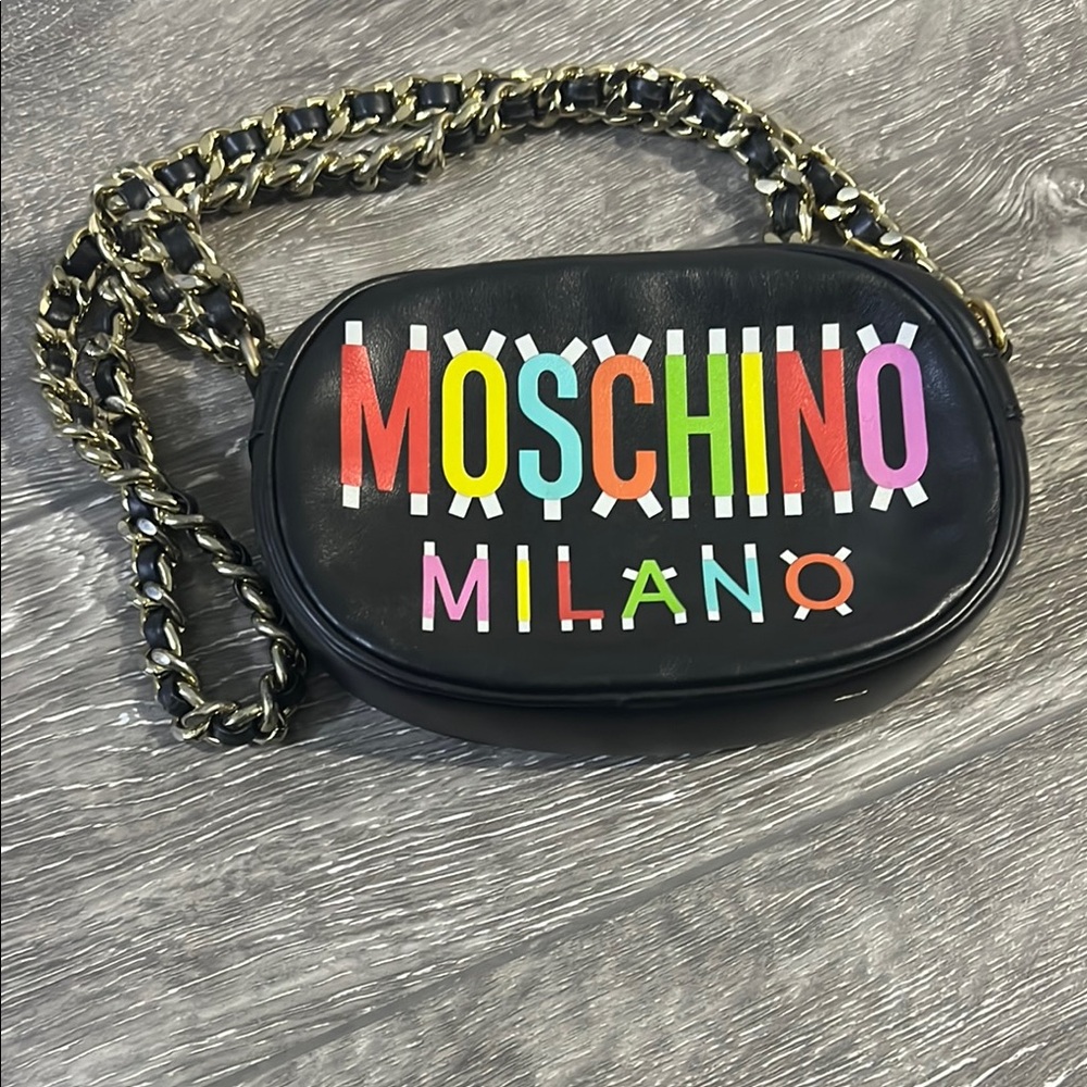 USED Moschino Milano Black Crossbody Bag